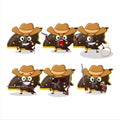 Cool cowboy plane chocolate gummy candy cartoon character with a cute hat