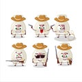Cool cowboy sake drink cartoon character with a cute hat