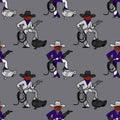 Cool cowboy seamless pattern