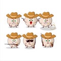 Cool cowboy slice hazelnut cartoon character with a cute hat