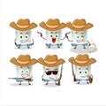 Cool cowboy tuica cartoon character with a cute hat