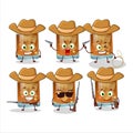 Cool cowboy whiskey cartoon character with a cute hat