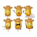 Cool cowboy yellow chinese long lamp cartoon character with a cute hat