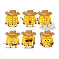 Cool cowboy yellow chinese traditional costume cartoon character with a cute hat