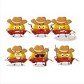 Cool cowboy yellow chinese traditional hat cartoon character with a cute hat