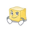 Cool creamy butter mascot character with Smirking face