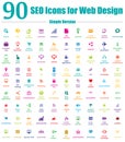 90 SEO Icons for Web Design - Simple Color Version