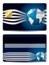 Cool credit card with globe Royalty Free Stock Photo