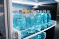 Cool and crisp drinking water stored in the fridge, ready for hydration