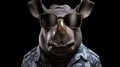 Cool and Cute: A Baby Rhinoceros Rocking Sunglasses