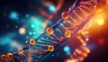 Cool 3d Dna structure molecules on a bright light blue colored background design Royalty Free Stock Photo