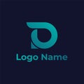 Cool D letter gradient logo, D logo