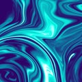 Cool Dark Blue Chromatic Liquid Marble Illustration