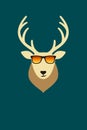 Cool deer wear a glasses, vector