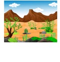 Cool Desert Landscape Cartoon Royalty Free Stock Photo