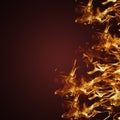 Digitally generated abstract fire image on brown background. Place for your text. Royalty Free Stock Photo