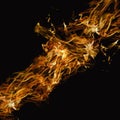 Digitally generated abstract fire image on brown background. Place for your text. Royalty Free Stock Photo