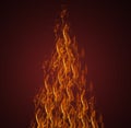 Digitally generated abstract fire image on brown background. Place for your text. Royalty Free Stock Photo