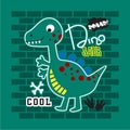 Cool dinosaur roaring funny animal cartoon