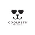 Cool dog eyes love logo symbol icon vector graphic design illustration idea creative