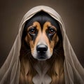 Cool dog wearing a headscarf - ai generated image