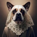 Cool dog wearing a headscarf - ai generated image