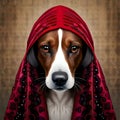 Cool dog wearing a headscarf - ai generated image
