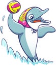 Cool dolphin playing water polo