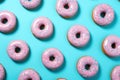 Cool Donuts blue background. Generate Ai