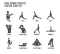 Cool Down Warm Up Exercise Stretching Workout Vector Icon Set Royalty Free Stock Photo