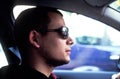 Cool driver with sunglasses Royalty Free Stock Photo