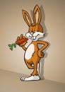 Cool easter bunny with carrot