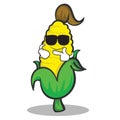 Cool face sweet corn character cartoon