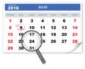 Cool and Fancy Calendar 2018 with Magnifying Glass