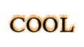 Cool fire text effect white isolated background Royalty Free Stock Photo
