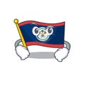 Cool flag belize mascot character with Smirking face