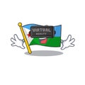 Cool flag djibouti character in Virtual reality headset