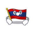 Cool flag laos Scroll mascot character with Smirking face