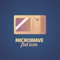 Cool flat microwave oven illustration