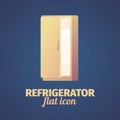 Cool flat refrigerator illustration