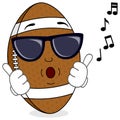 Cool Football Whistling with Sunglasses