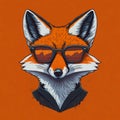 The cool fox with sunglasses illustration