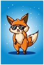 The cool fox wearing sunglasses