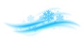 Cool fresh mint wave with snowflakes vector