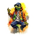 Cool Frog on clean background, DTG Printing, DTF Transfer, Sublimation designs, Amphibian. Animals.