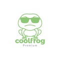 Cool frog with sunglasses logo design vector graphic symbol icon sign illustration creative idea