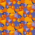 Cool and fun geometric seamless pattern. Royalty Free Stock Photo