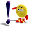 Cool and funny emoticon says yes mr. exclamation Royalty Free Stock Photo