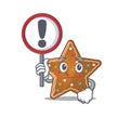 Cool and funny gingerbread star raised up a Sign