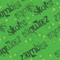 Cool and funny hand drawn zombie theme and skate seamless pattern vector